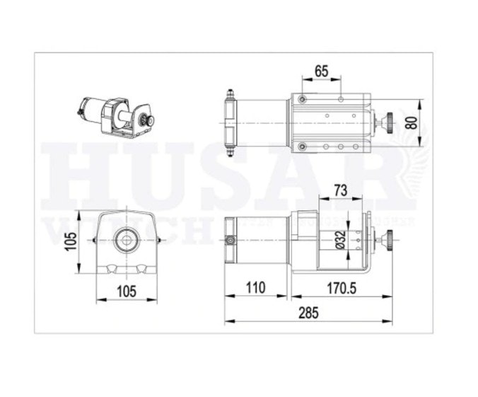 VINSJ Husar winch 2000lbs quad
