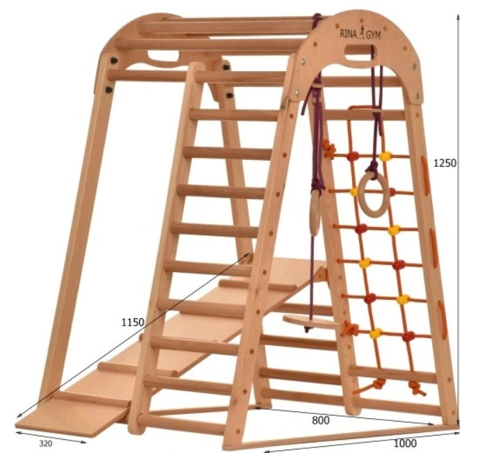 Klatrestativ - lekeplass for barn 125x100x80 cm 6in1 RINAGYM