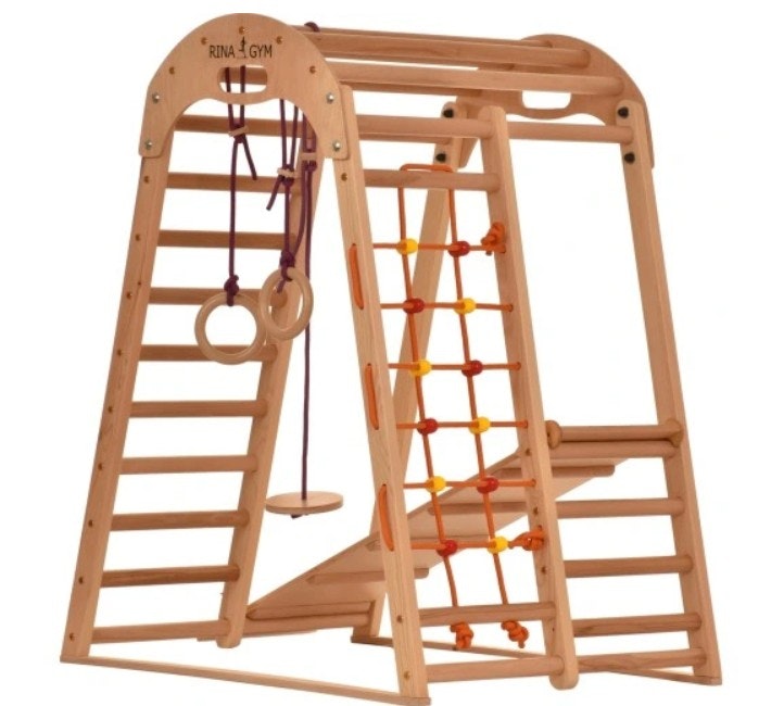 Klatrestativ - lekeplass for barn 125x100x80 cm 6in1 RINAGYM Montessori