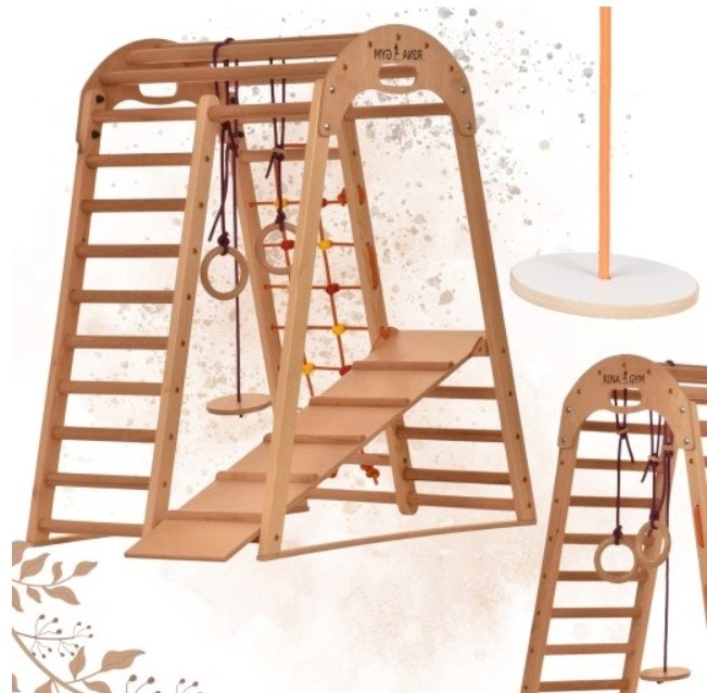 Klatrestativ - lekeplass for barn 125x100x80 cm 6in1 RINAGYM Montessori