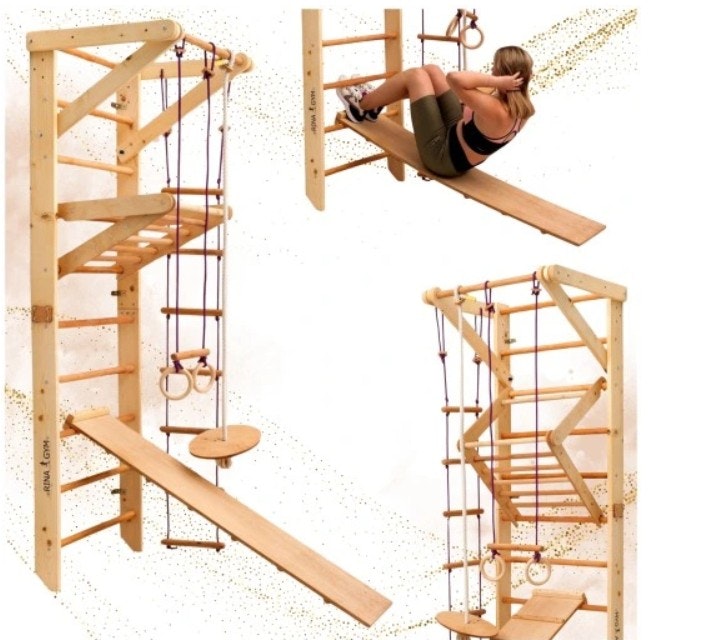 Ribbevegg Turnringsstige 8i1 Rinagym 230x80x70 cm