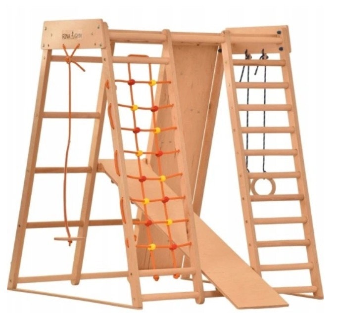 Klatrestativ - lekeplass 146x120x120 cm 7in1 RINAGYM Montessori