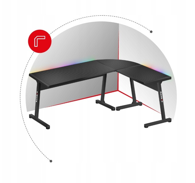 Gaming bord - Skrivebord Hjørnebord Huzaro Hero 6.0 RGB