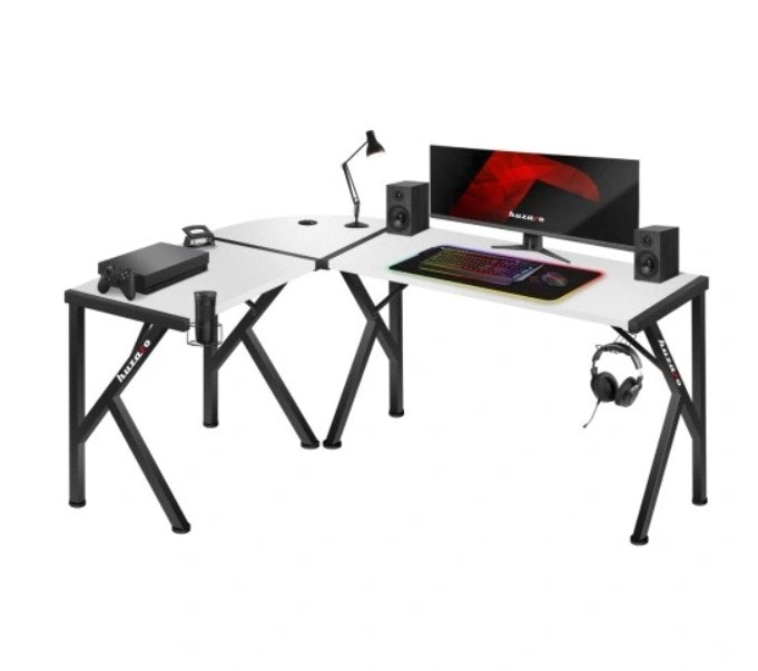 Gaming bord - Skrivebord Hjørnebord Huzaro Hero 6.3 Hvit