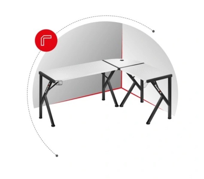 Gaming bord - Skrivebord Hjørnebord Huzaro Hero 6.3 Hvit