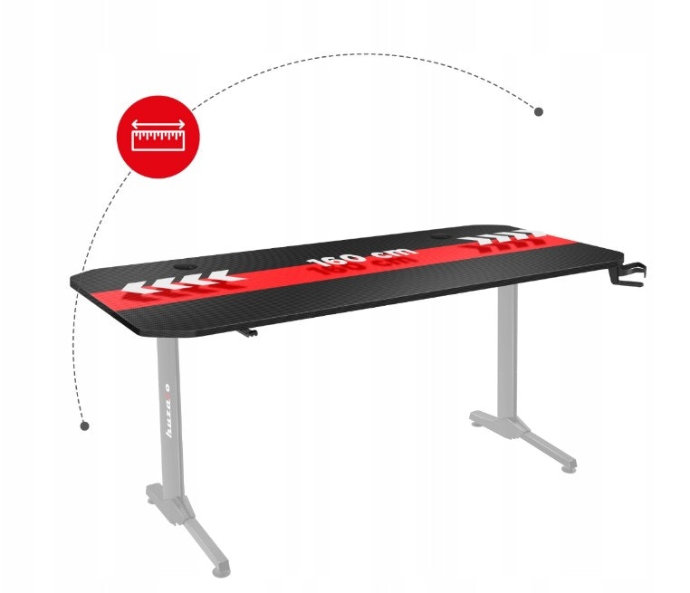 Gaming bord - Skrivebord Huzaro Hero 4.7 Black 160cm