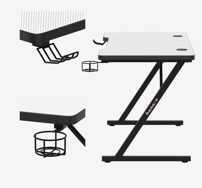 Gaming bord - Skrivebord Huzaro 2.5 White