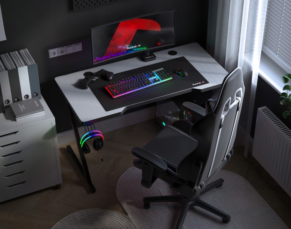 Gaming bord - Skrivebord Huzaro 2.5 White