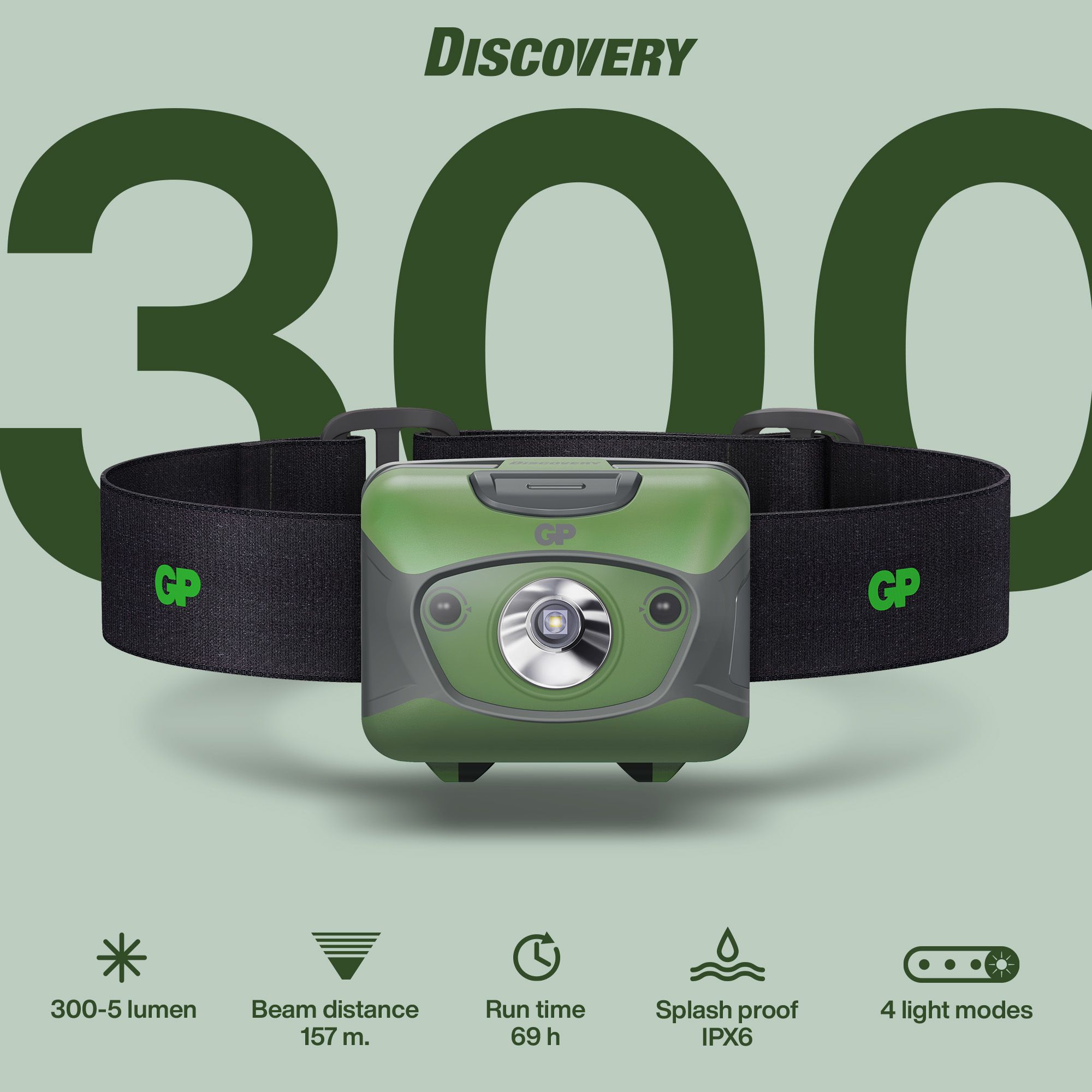GP CHR41 Discovery pannlampa med sensor 300LM