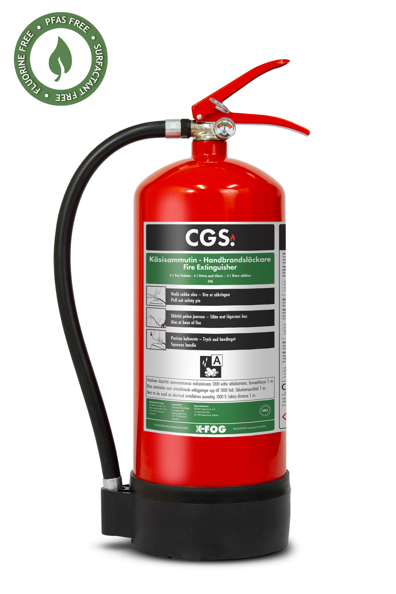 CGS 6 liter X-Fog handbrandsläckare, WA6XF-A
