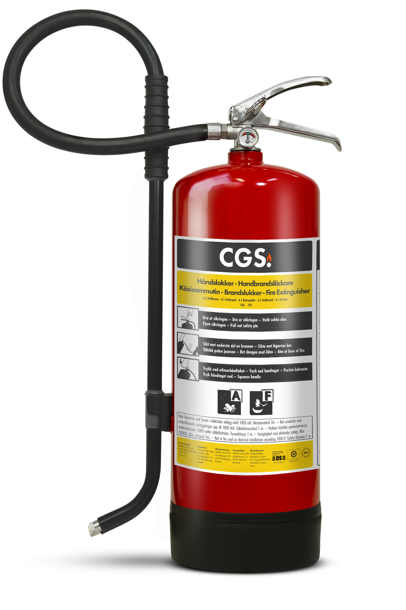 CGS 6L fettbrandsläckare fluorfri, röd, FFE6CR-B