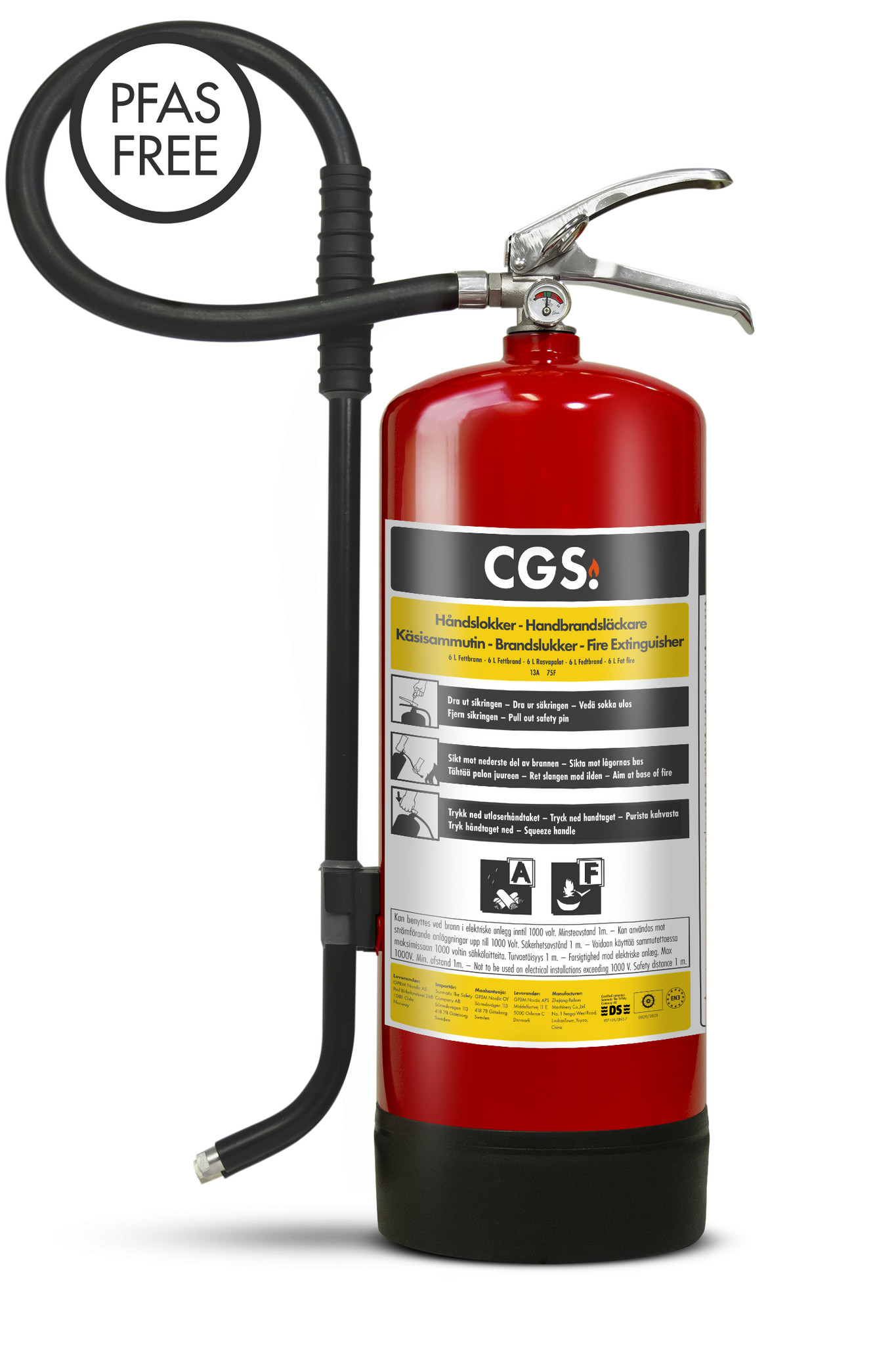 CGS 6L fettbrandsläckare fluorfri, röd, FFE6CR-B