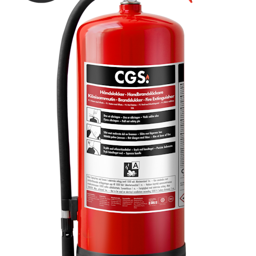 4-pack CGS 9 L vattenbrandsläckare med flourfri tillsats, WAE9CR-B