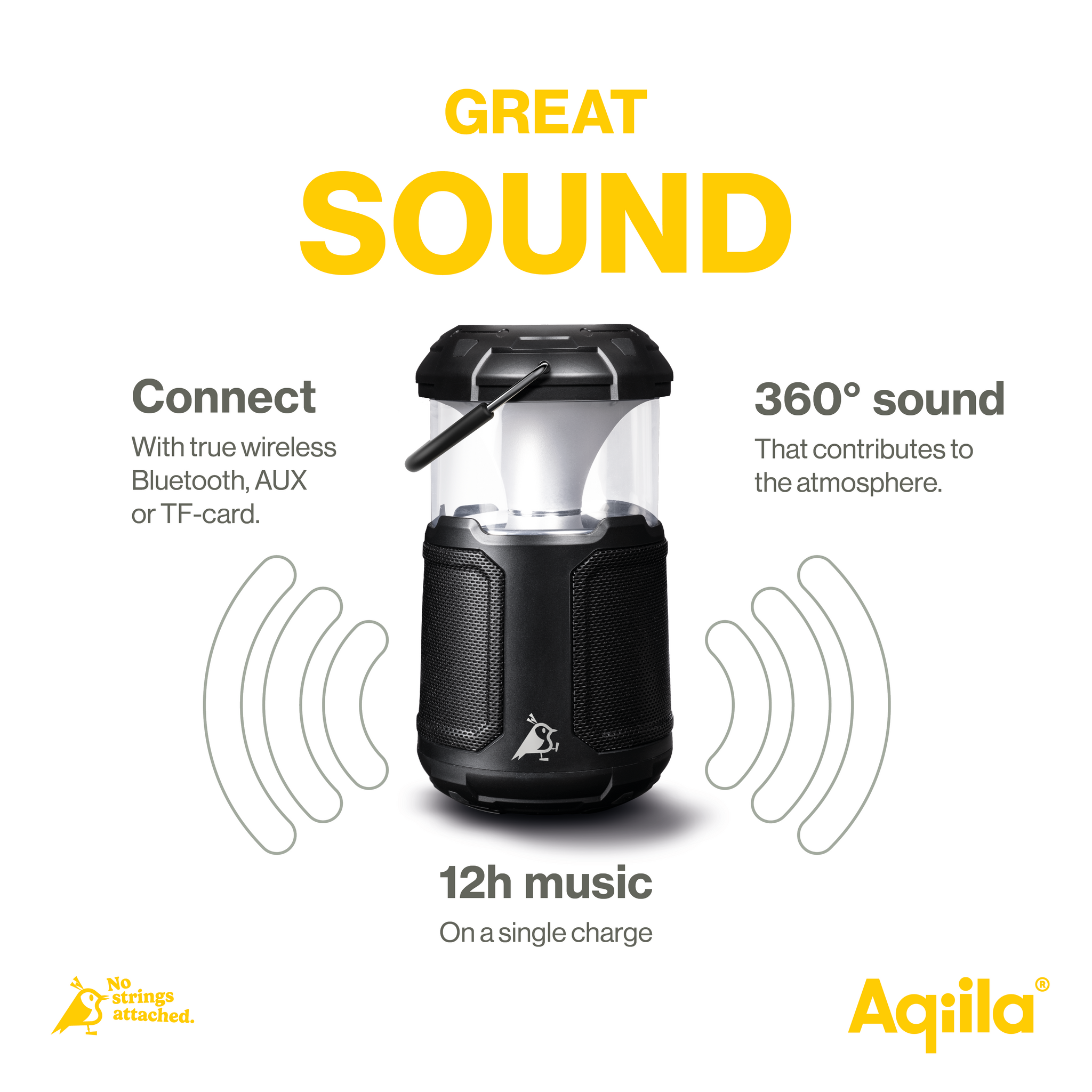 Aqiila Soundbird B10 – Dimbar LED-lampa med högtalare