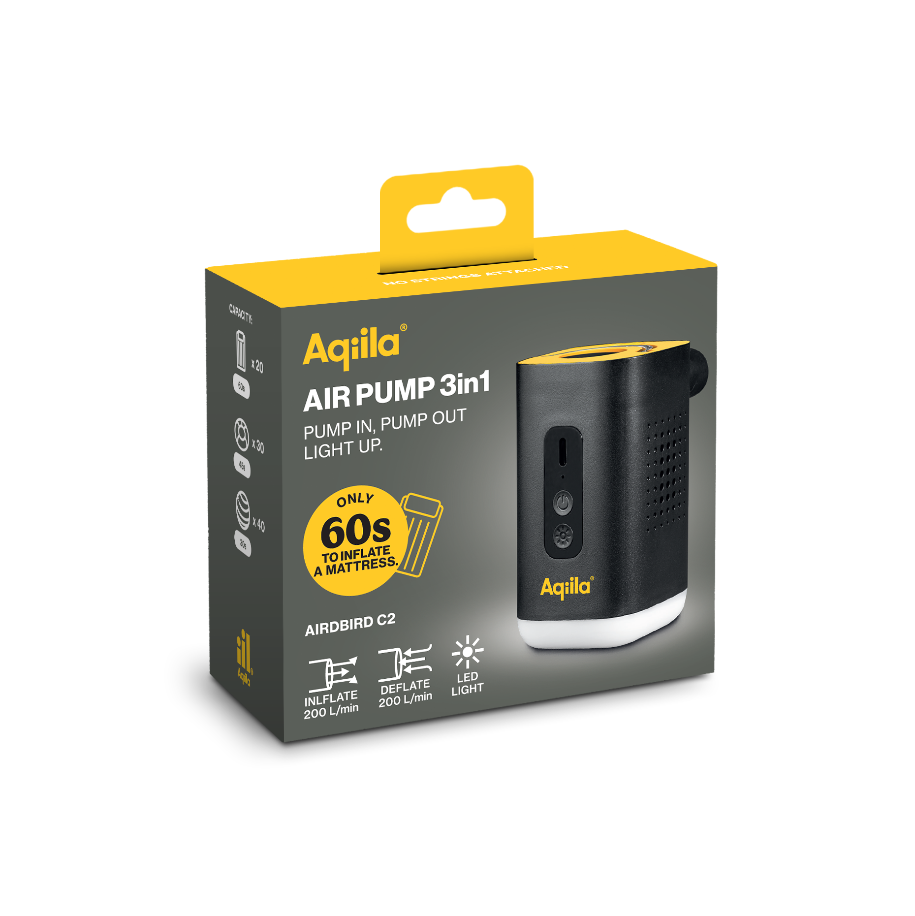 Aqiila Airbird C2 – Luftpump 3-i-1