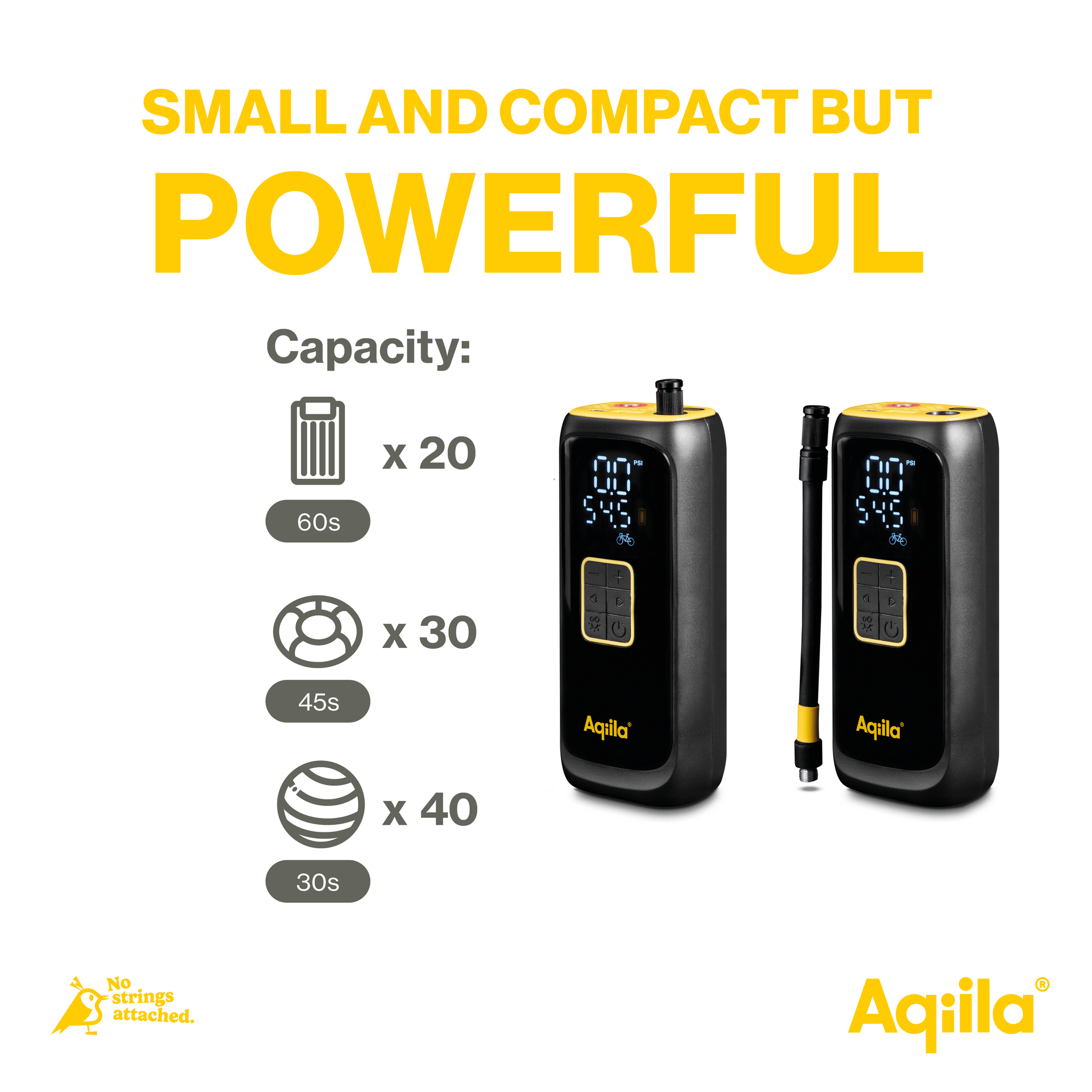 Aqiila Airbird C4 – Luftpump, bärbar kompressor, powerbank, ficklampa