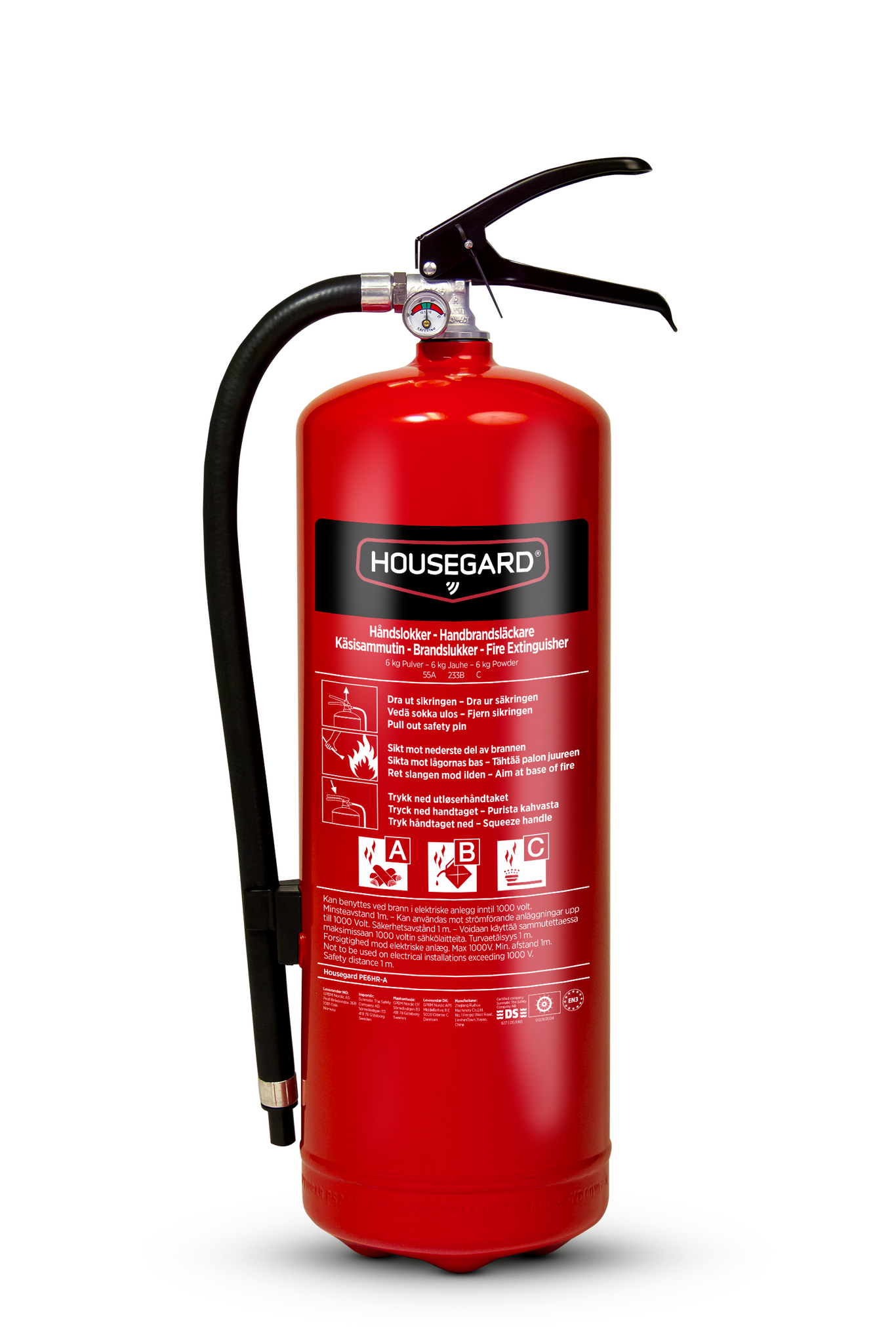 Housegard 6 kg pulversläckare, PE6HR-A 55A