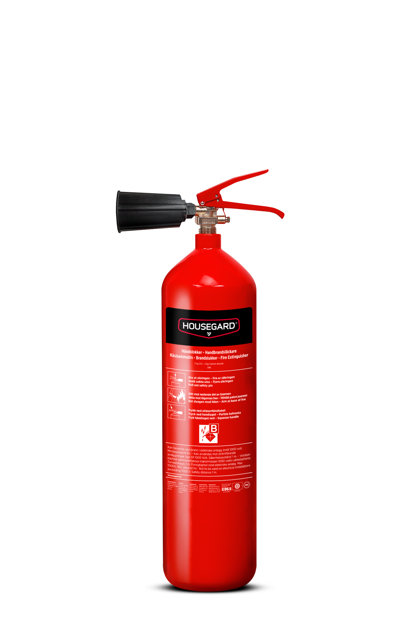 2-pack Housegard 2 kg koldioxidsläckare, röd, K2