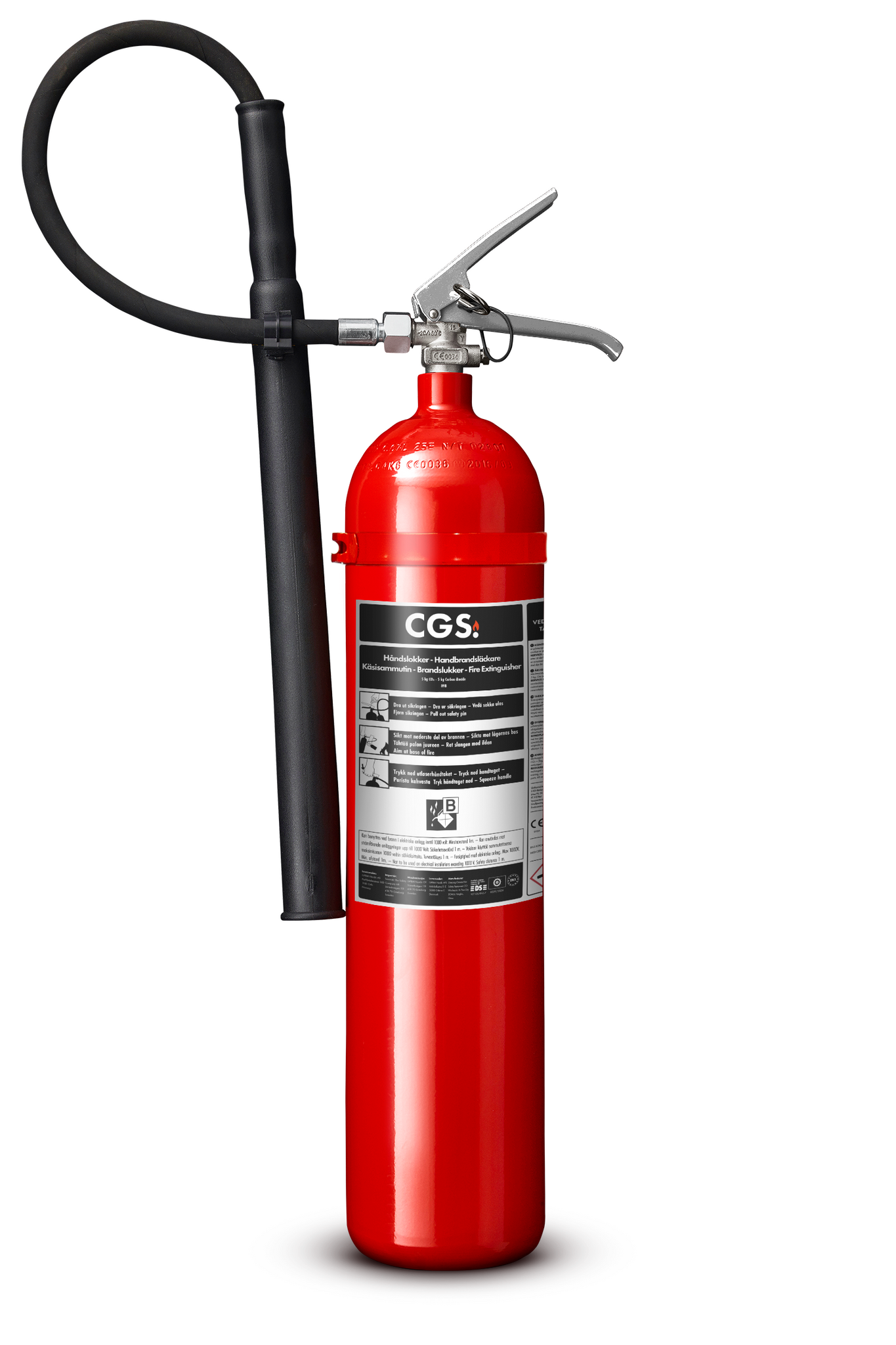 CGS 5 kg koldioxidsläckare, röd, K5TGX