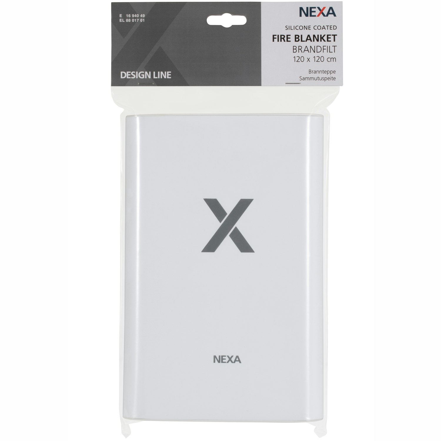 Nexa FB-120 VHD Brandfilt Silikon Vit 120x120 Hårdbox