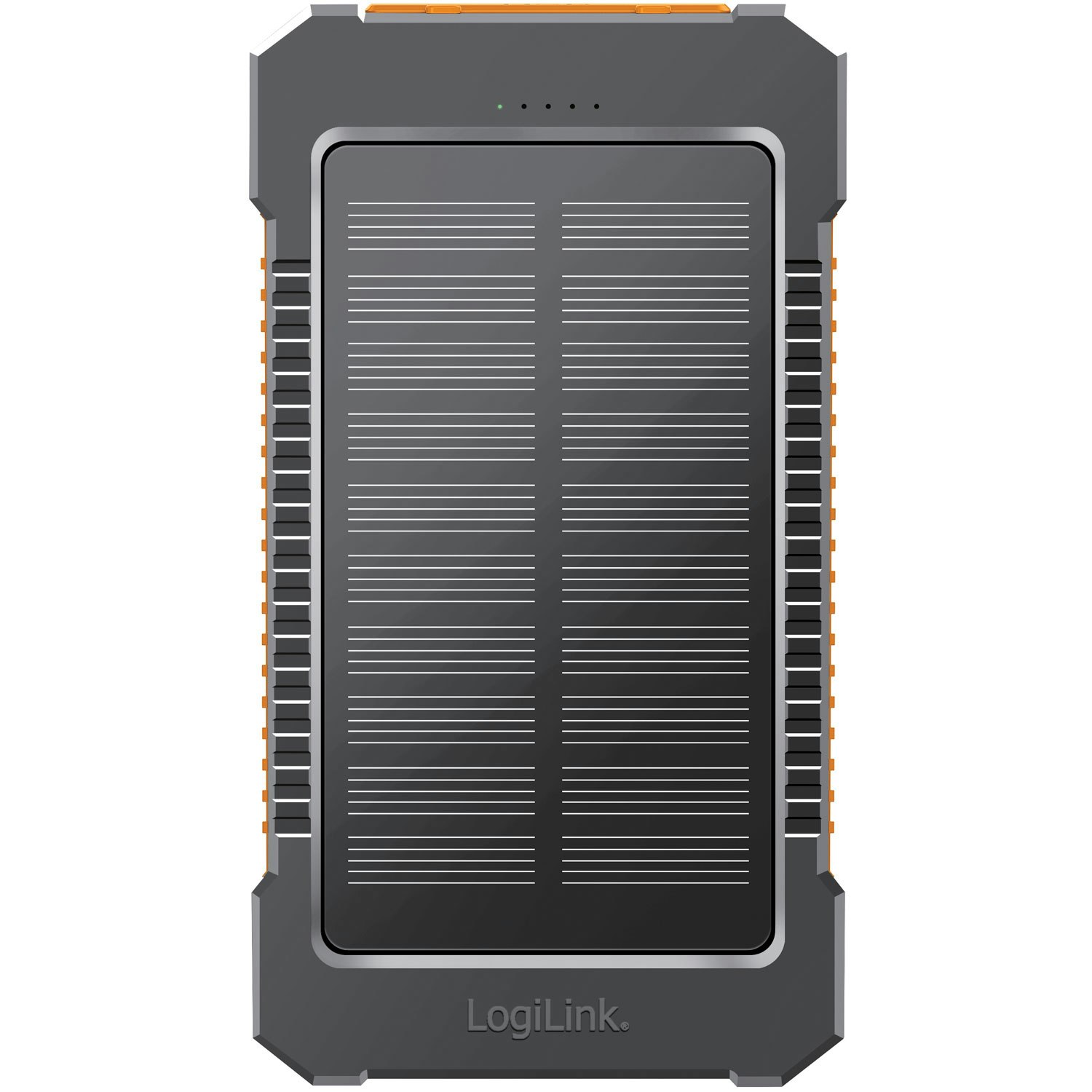 Solcell PowerBank 6.000 mAh 10W Svart/Orange