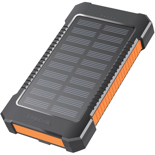 Solcell PowerBank 6.000 mAh 10W Svart/Orange