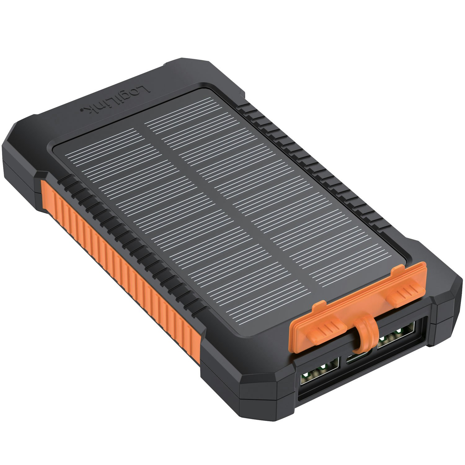 Solcell PowerBank 6.000 mAh 10W Svart/Orange