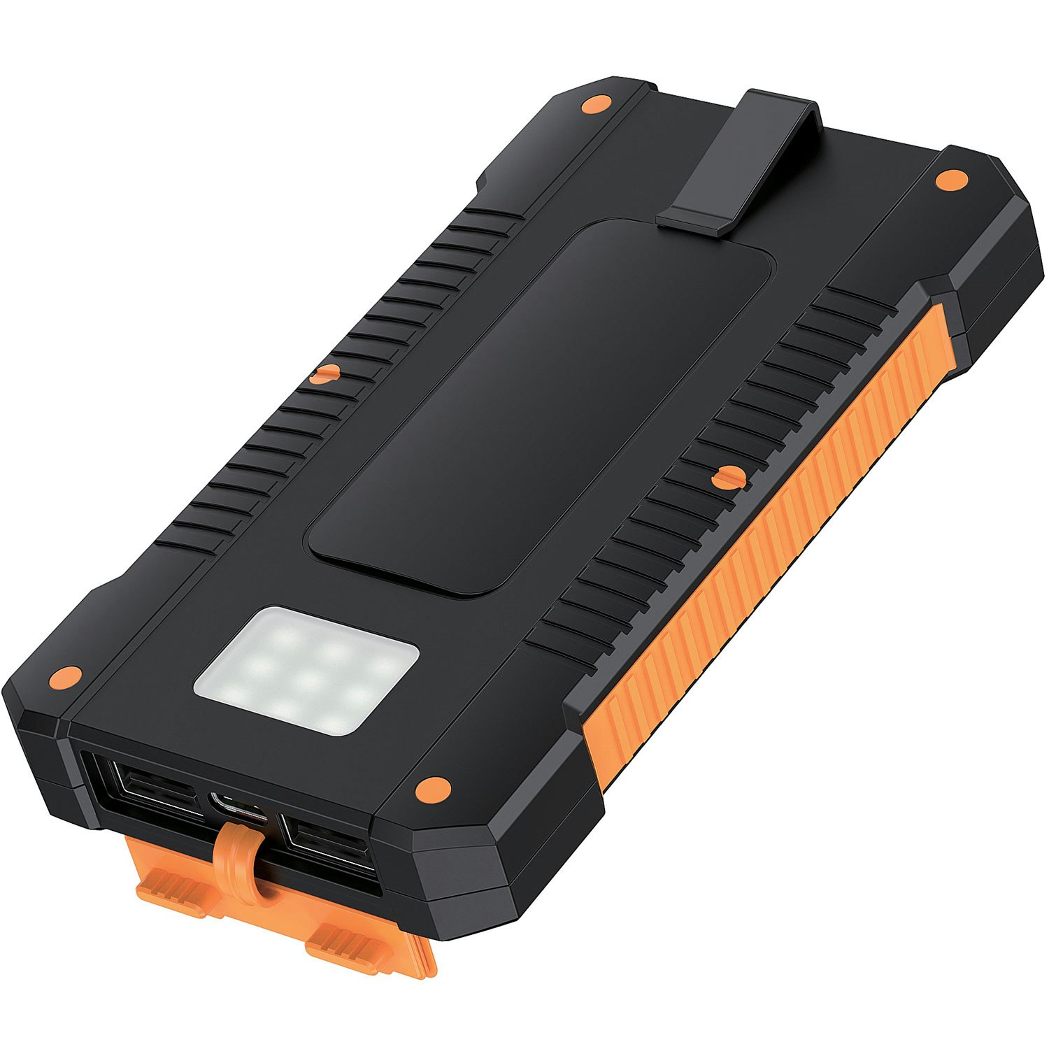 Solcell PowerBank 6.000 mAh 10W Svart/Orange
