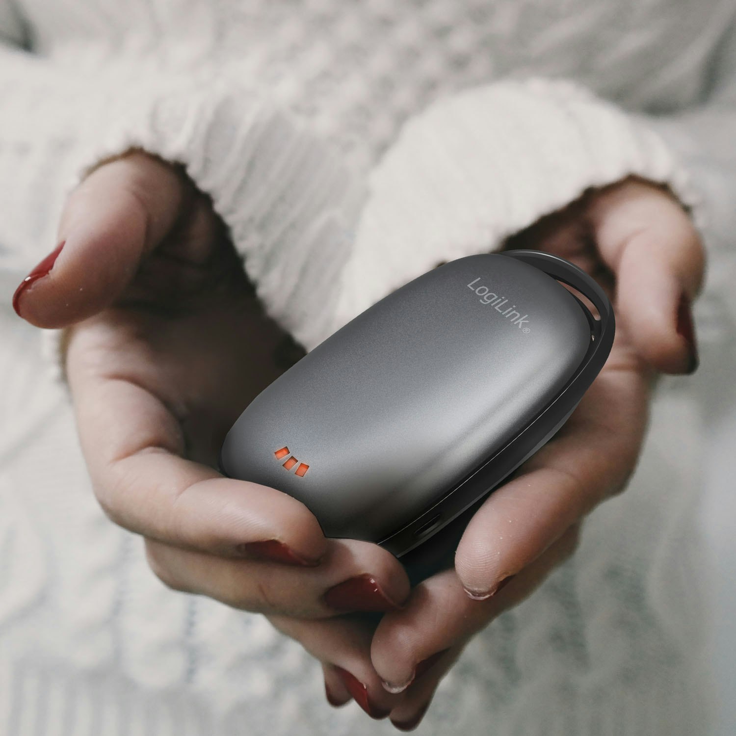 Handvärmare/PowerBank 4.000 mAh 10W  Metallgrå