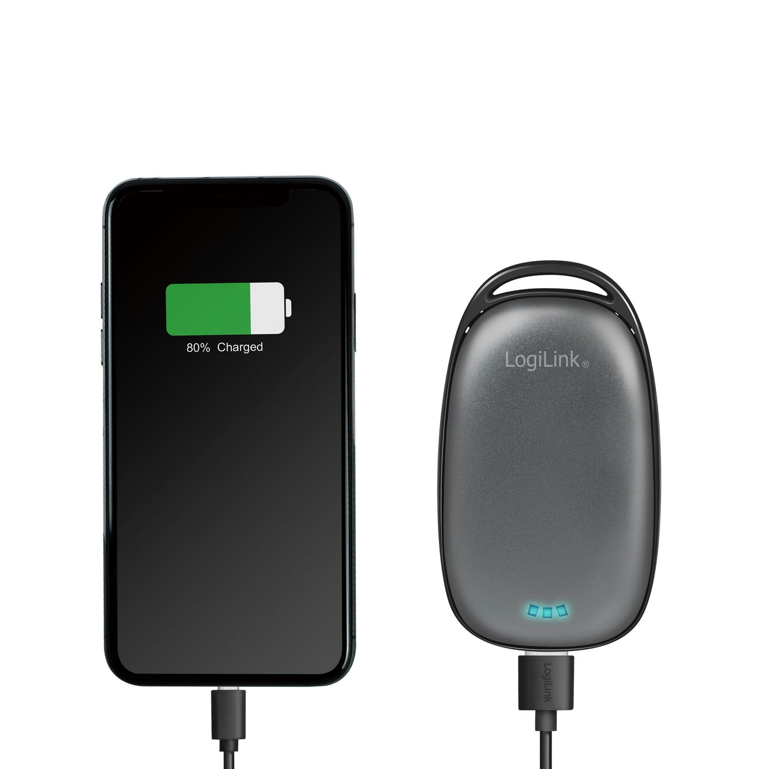 Handvärmare/PowerBank 4.000 mAh 10W  Metallgrå
