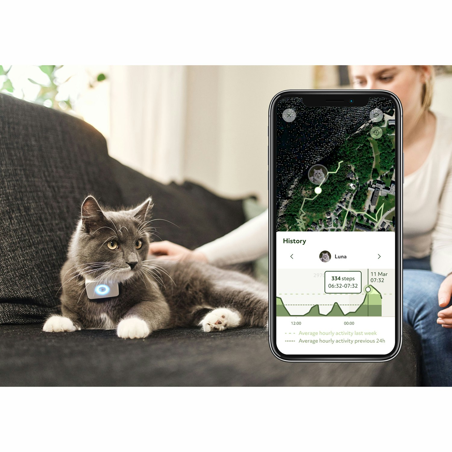 Lilcat 2 GPS-Tracker och aktivitetsmätare för katter