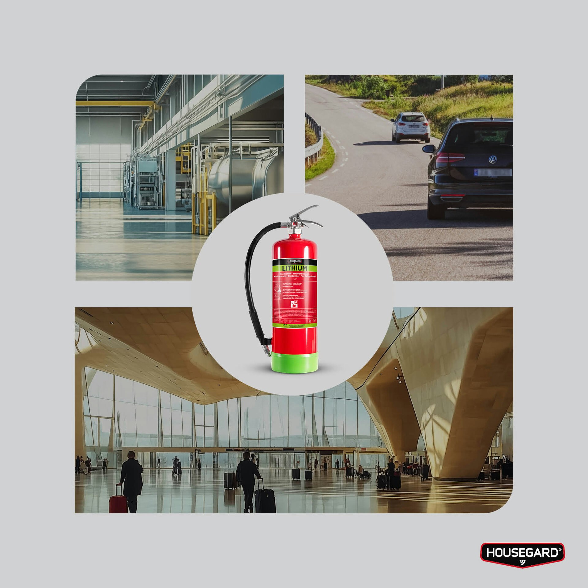 Housegard 6 liter AVD brandsläckare, röd, LITHEX6