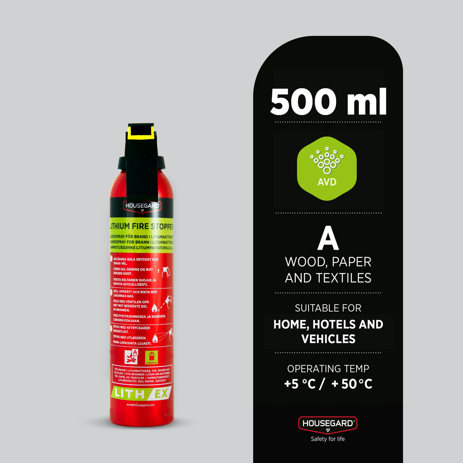 Housegard Lith-EX släckspray AVD, 500 ml