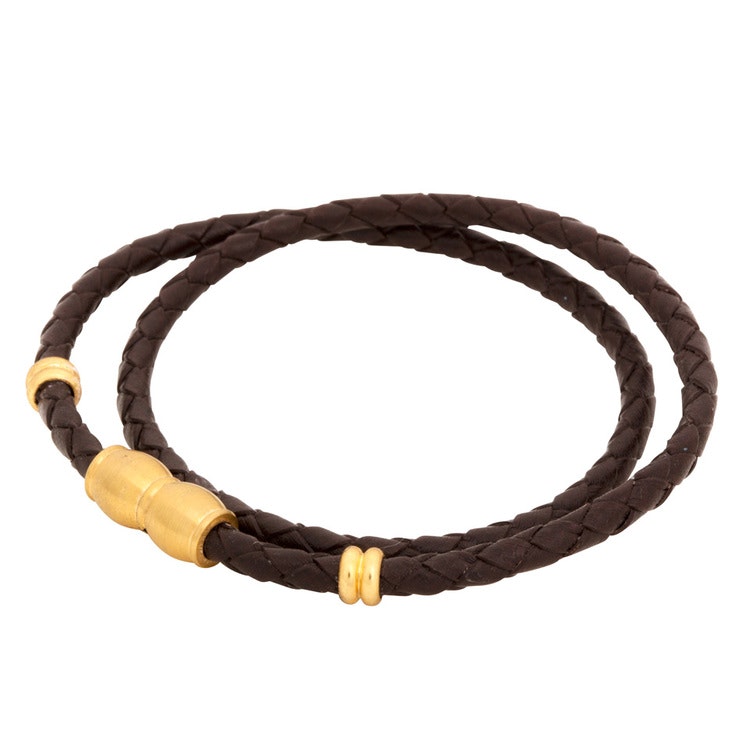 LUCKY | Leather Bracelet | Brown/Gold