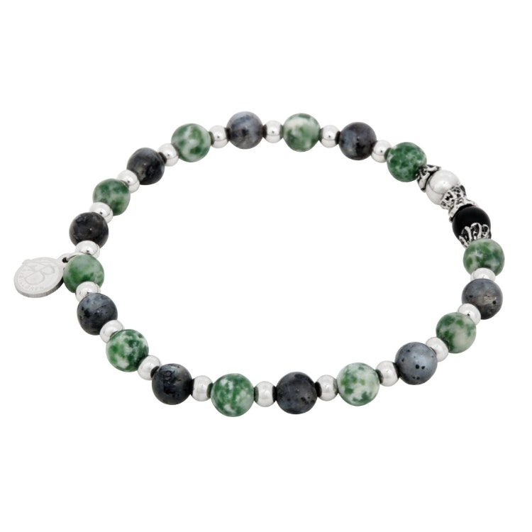 Beadsarmband, Jade, Jaspis och Onyx grön/grå - By Billgren | Stilrena  herraccessoarer