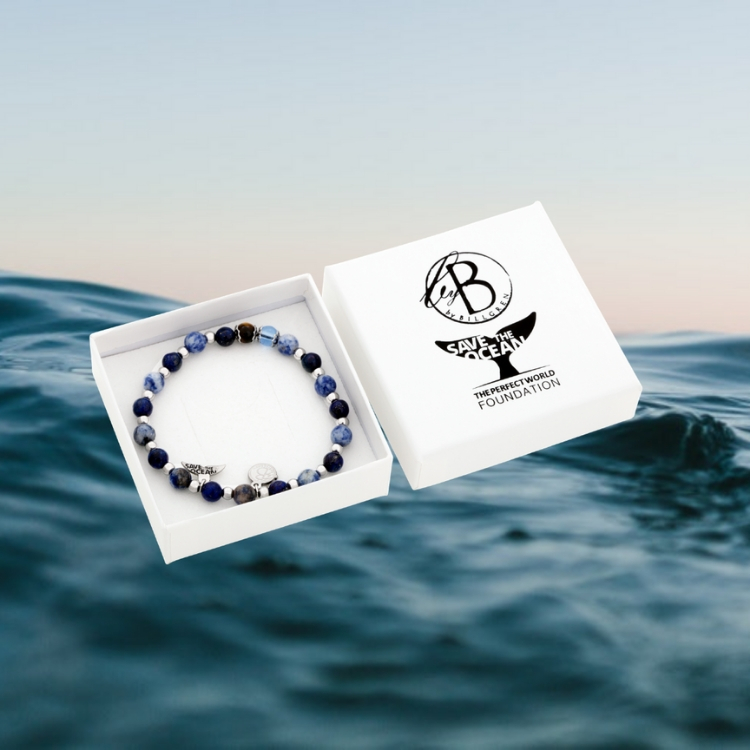 SAVE THE OCEAN | Beads bracelet | Blue / Brown
