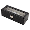 Watch winder, five compartments, black