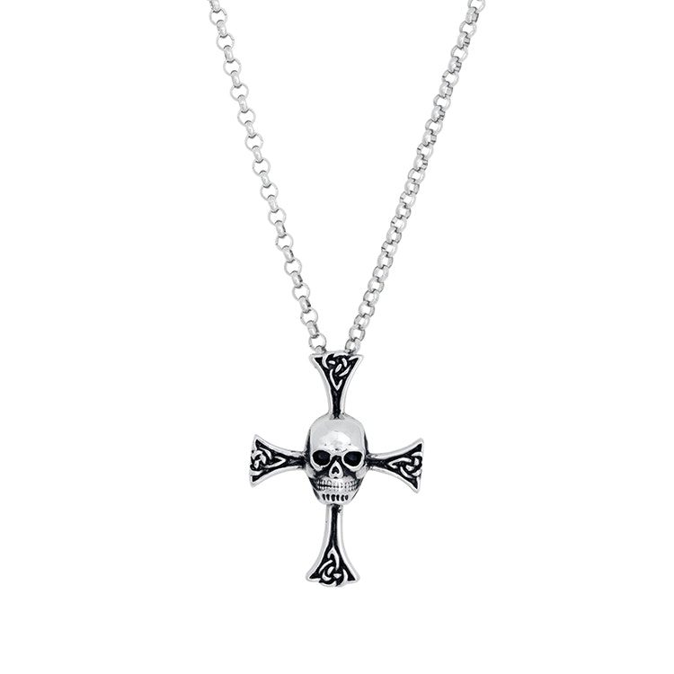 Necklace, cross, skull