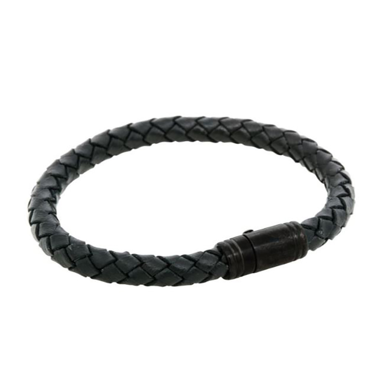 Douglas watch, mesh, black + leather bracelet braided set