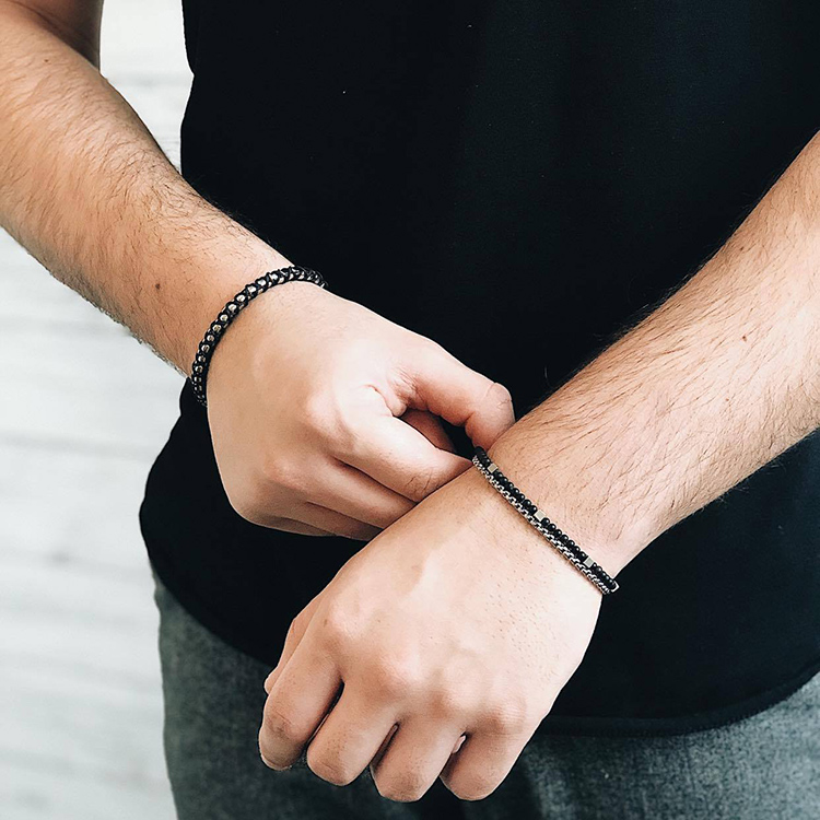 SANTIAGO | Steel bracelet | Steel / Black