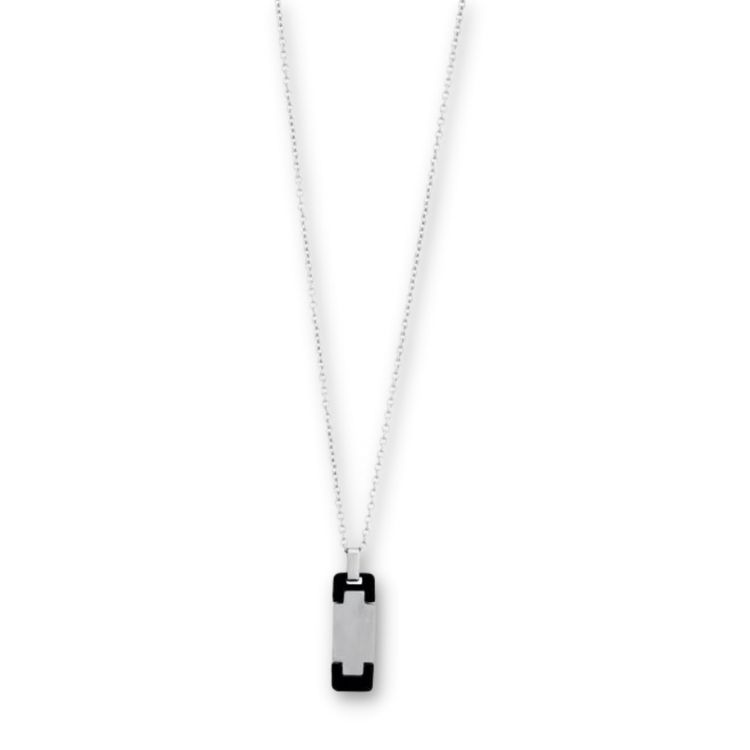 Halsband i stål med svarta detaljer - ByBillgren.com