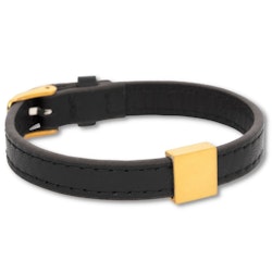 LYON | Leather Bracelet | Black/Gold
