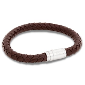 LINUS | Leather bracelet | Brown / Steel