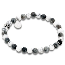BRODY | Beads bracelet | Gray / White