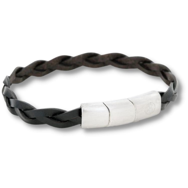 Läderarmband flätat med stålspänne - ByBillgren.com