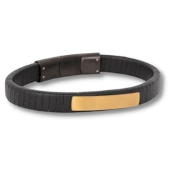 LUCAS | Leather bracelet | Black / Gold