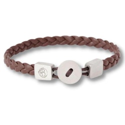 LOVE | Leather bracelet | Brown / Steel