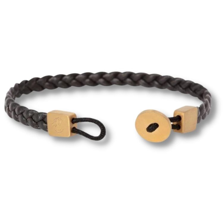 LOVE | Leather bracelet | Brown / Gold