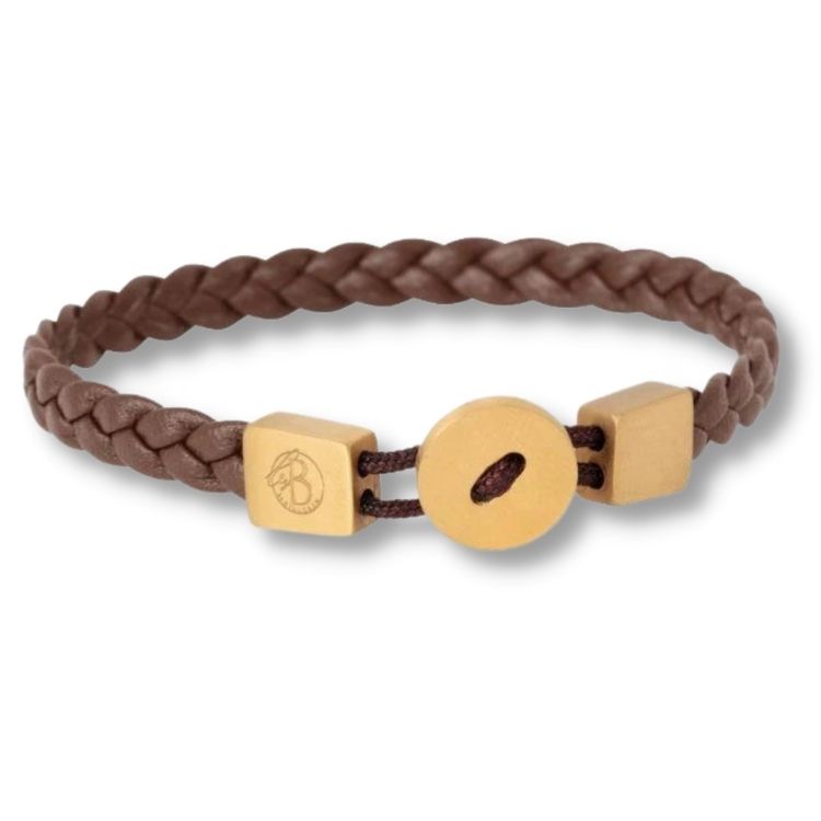 LOVE | Leather bracelet | Brown / Gold