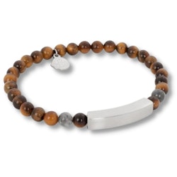 BRANDON | Beads bracelet | Brown / Steel
